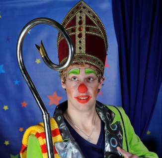 Clown_Dico met Sinterklaas